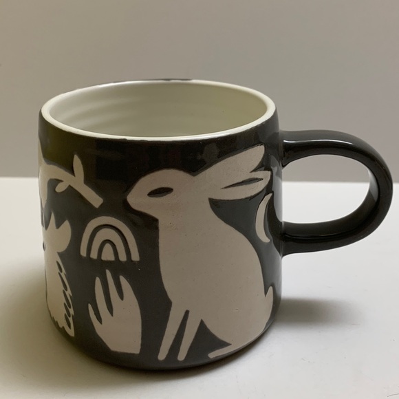 Gray Ceramic Mug with Rabbit Design - Picture 6 of 8